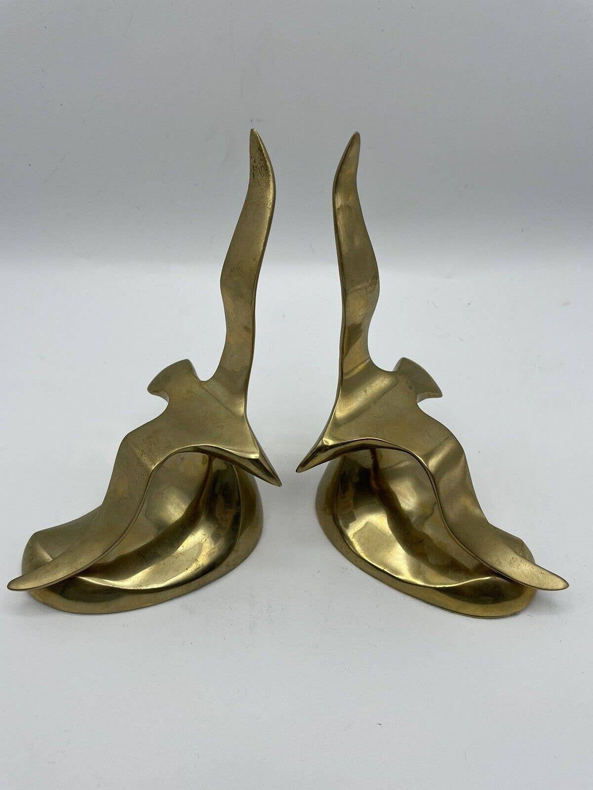 Vintage Andrea by Sadek Brass Bird Seagulls Bookends MCM Paradise