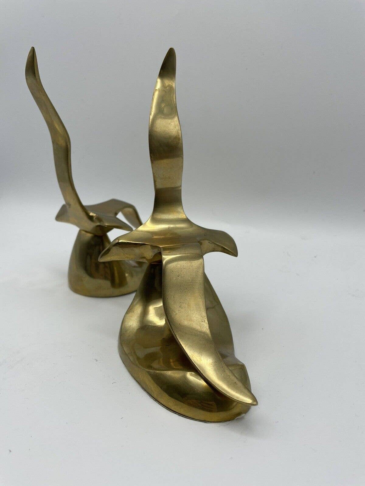 Vintage Andrea by Sadek Brass Bird Seagulls Bookends MCM Paradise