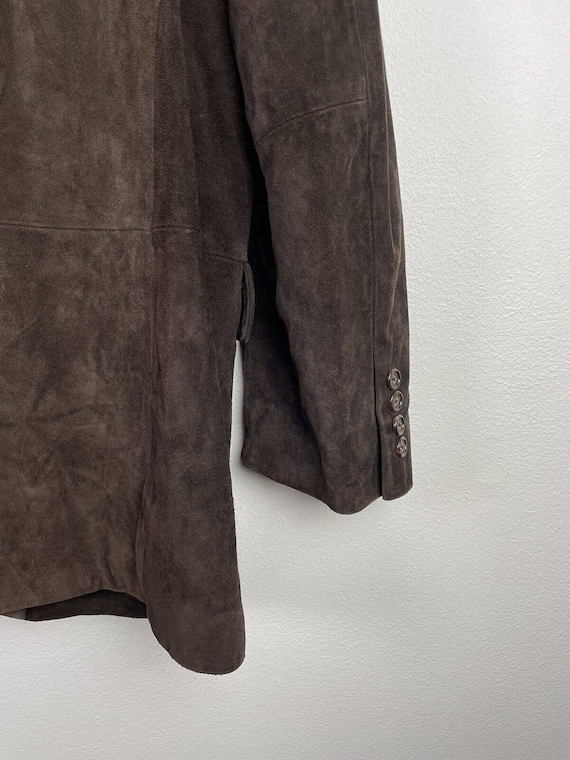 Alfani Suede Blazer Suit Jacket Sports Coat Choco… - image 4