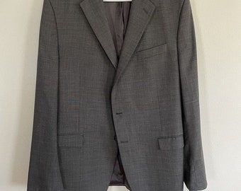 LAUREN Ralph Lauren Suit Jacket Mens 50L Gray Grey 100% Wool MADE in CANADA