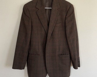 Brooks Brothers Wool Cashmere Sport Coat Blazer Jacket Mens 40R WindowPane Italy