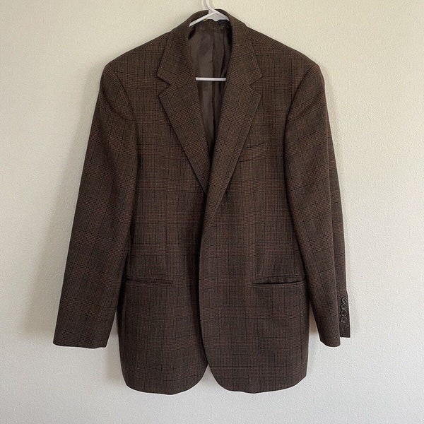 Brooks Brothers Wool Cashmere Sport Coat Blazer Jacket Mens 40R WindowPane Italy