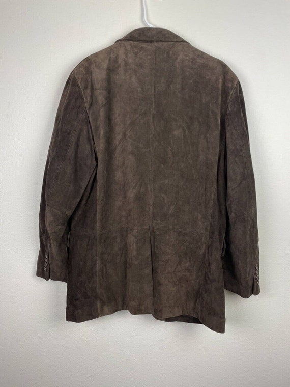 Alfani Suede Blazer Suit Jacket Sports Coat Choco… - image 2