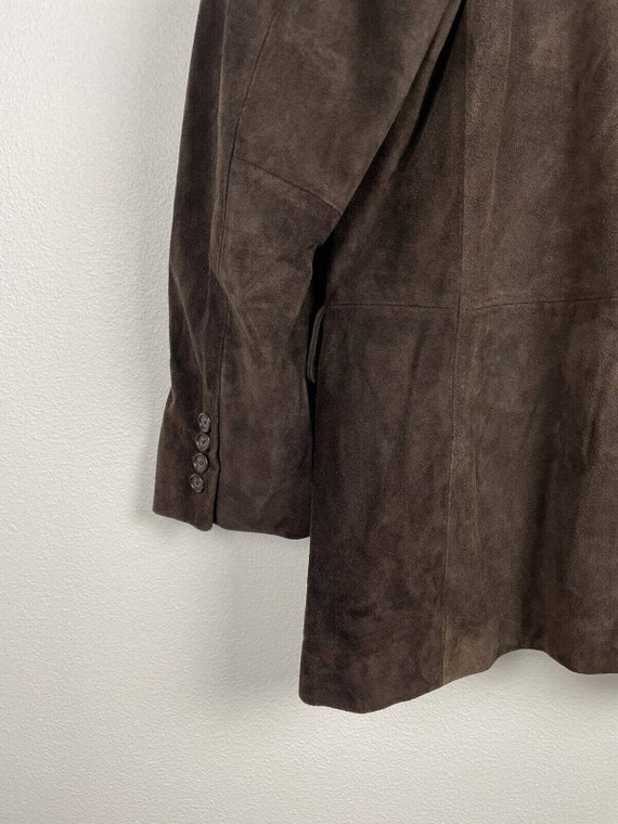 Alfani Suede Blazer Suit Jacket Sports Coat Choco… - image 3