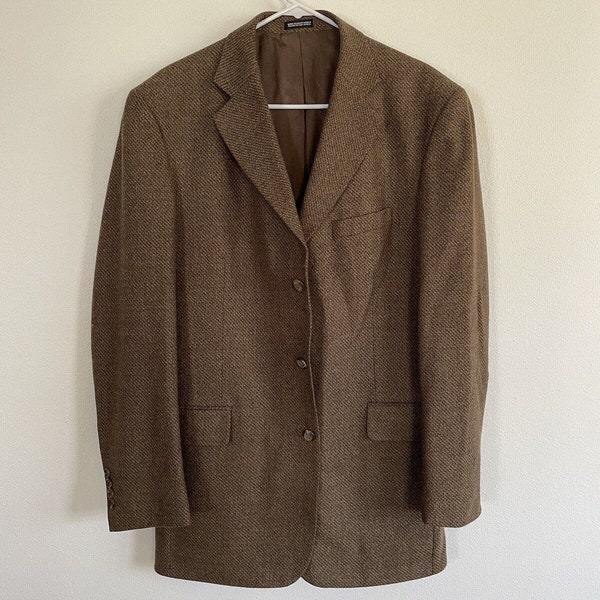 Stafford British Tweed Brown Wool Blazer Sport Jacket Men's 38/40L