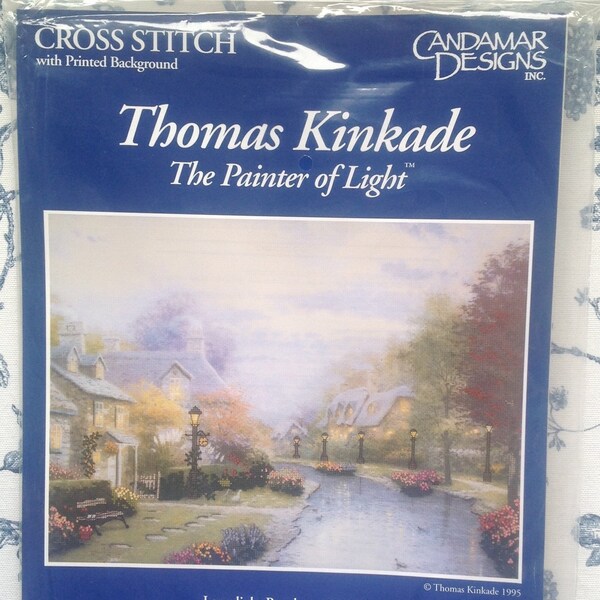 Thomas Kinkade Cross Stitch Kit/Lamplight Brook - 50837/ Candamar Designs/ Needlecraft/ Craft Project /Vintage Unused Kit