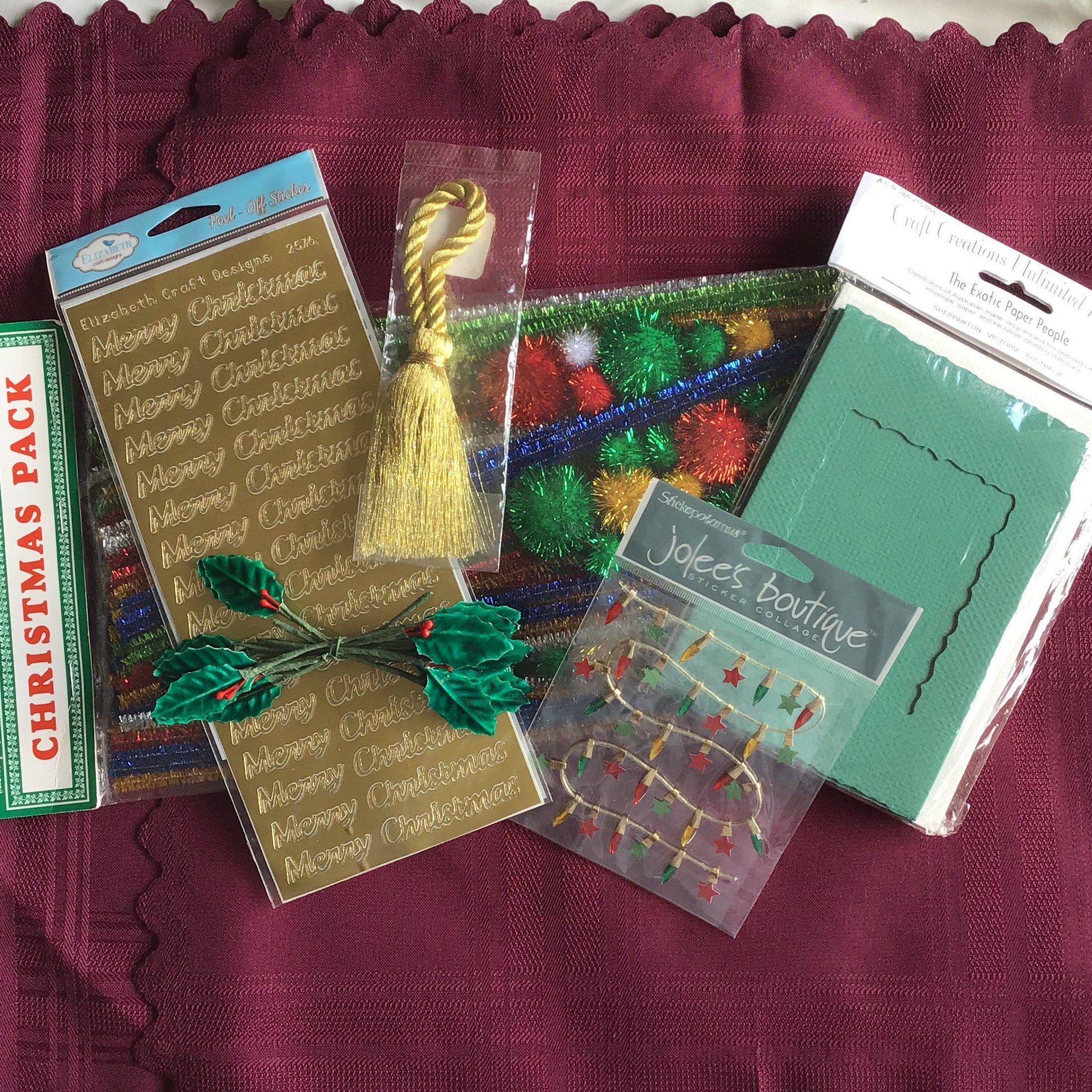 Christmas Craft Destash/ Card Making/ Gift Wrapping/ Glitter Etsy