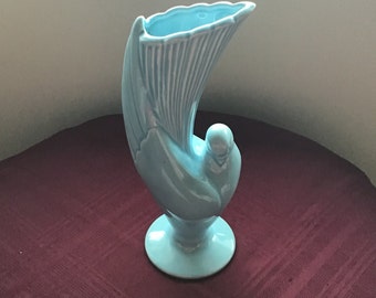 Blue Bird Vase/ Glazed Ceramic/ Vintage Dove Vase/ Pale Blue Bird/ Gifts for Her/ Mother’s Day Gift/ Home Decor