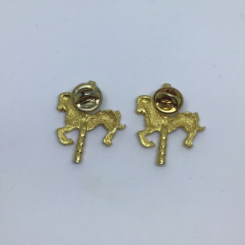 Vintage Gold Carousel Horse Pins/ Pair of Lapel Pins/ Horse Etsy