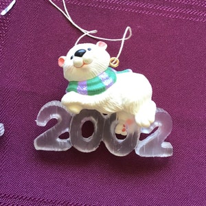 Vintage Hallmark Keepsake Decoration/ 2002 Polar Bear /Christmas Tree Ornament /Holiday Decor /Collectors Series image 1