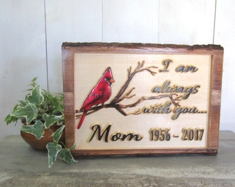 Red Cardinal Personalized Sympathy  for Lost Loved One, In Loving Memory Sign, Memorial Gift