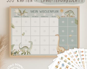 Weekly plan for children / Weekly plan Dino / Children's weekly plan / Montessori to PRINT A4