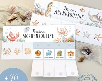 Morning & Evening Routine for Children Sea Creatures/ Routine Plan for Children/ Routine Plan with Stars/ Morning Routine for Children/to Print