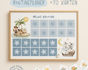 Routine planner for children/ Routine plan for children with cards/ Morning & evening routine for children/ Morning routine for children/ to print out