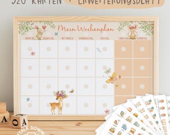 Agenda semanal para crianças | Agenda semanal infantil – cartões de tarefas e rotinas | Agenda semanal para Rehkids | Montessori para imprimir em formato A4