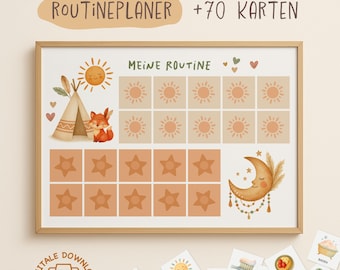 Routine planner for children/ Routine plan for children with cards/ Morning & evening routine for children/ Morning routine for children/ to print out
