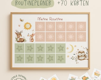 Routine planner for children/ Routine plan for children with cards/ Morning & evening routine for children/ Morning routine for children/ to print out