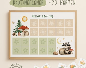 Routine planner for children/ Routine plan for children with cards/ Morning & evening routine for children/ Morning routine for children/ to print out