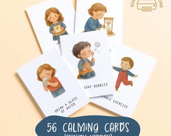 56 Calming Cards for Children | Emotional Regulation Cards | Self-calming techniques, mindfulness exercises | Digital download