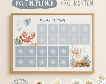 Planner for children/ Routine planner for children with cards/ Morning & evening routine for children/ Morning routine for children/ Printable