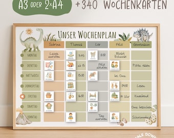 Family weekly plan A3/ weekly plan for 5 people/340 cards/ to print