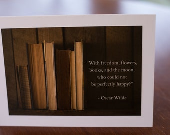 Oscar Wilde Book Quote Greeting Cards. Book Quote Card Set. Book Lover Card Set. Librarian Gift. Book Quote Blank Cards.