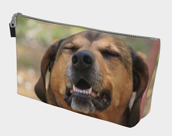 Happy Dog Makeup Bag, Smiling Dog Makeup Bag, Happy Dog Toiletries Bag, Dog Lover Gift, Cute Dog Bag, Adorable Dog Bag, Smiling dog bag