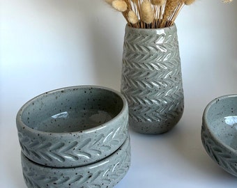 Carved celadon bowls