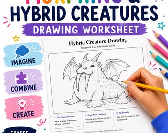 Morphing & Hybrid Creatures Drawing Worksheet