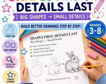 Observational Drawing: See • Notice • Draw | Art Worksheets | Grades 3–8 | No-Prep