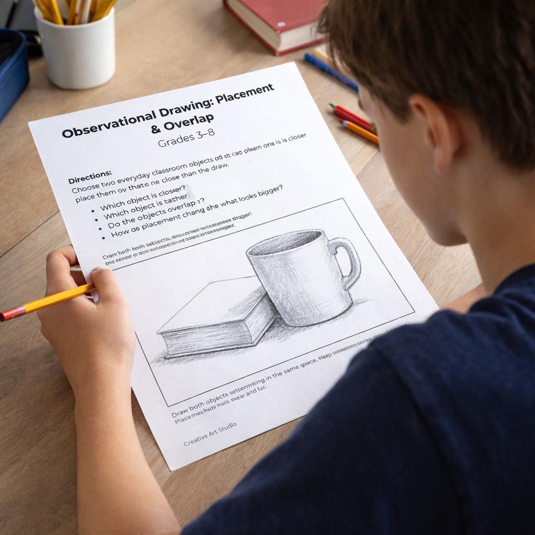 Observational Drawing: Placement & Overlap (grades 3–8) - Etsy