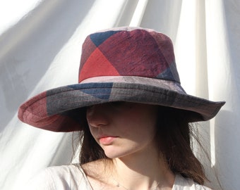 Painterly Rogue Linen Anna Sunhat-large brimmed sun hat, linen hat, garden hat, foldable hat, sun protection hat, extra large hat, small hat