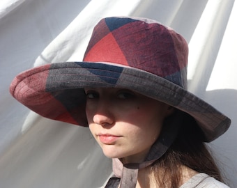 Painterly Rogue Linen Anna Sunhat-large brimmed sun hat, linen hat, garden hat, foldable hat, sun protection hat, extra large hat, small hat