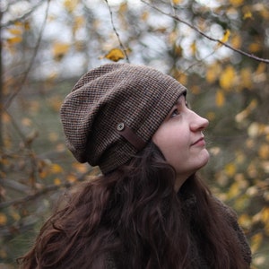 Harris Tweed Slouchy Beanie: Unisex Wintermütze