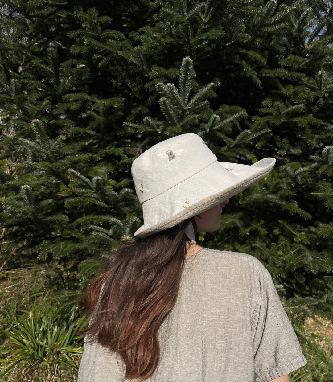 Watercolour Bee Anna Sunhat-large Brimmed Sun Hat, Linen Hat, Garden Hat,  Foldable Hat, Sun Protection Hat, Extra Large Hat, Small Hat -  Canada