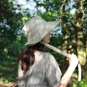 Natural Linen Anna Sunhat-large brimmed sun hat, linen hat, garden hat, foldable hat, sun protection hat, extra large hat, small hat image 5