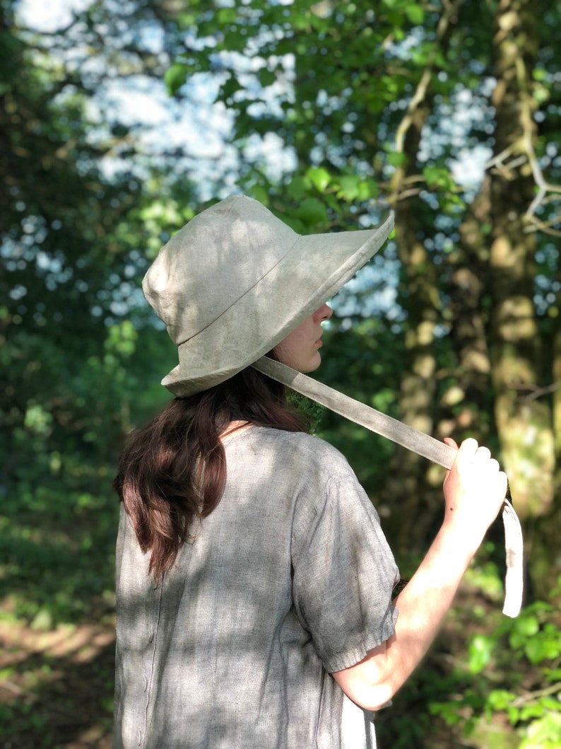 Natural Linen Anna Sunhat-large brimmed sun hat, linen hat, garden hat, foldable hat, sun protection hat, extra large hat, small hat image 5