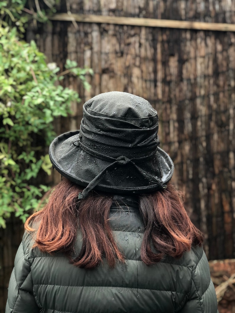 Green British Waxed Cotton Rain Hat Women's Rain Hat Etsy Canada