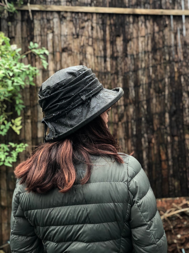 Green British Waxed Cotton Rain Hat Women's Rain Hat Etsy Canada