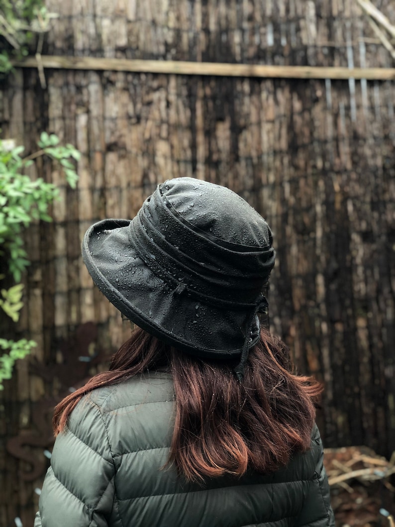 Green British Waxed Cotton Rain Hat Women's Rain Hat Etsy Canada