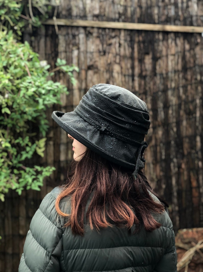 Green British Waxed Cotton Rain Hat Women's Rain Hat Etsy Canada