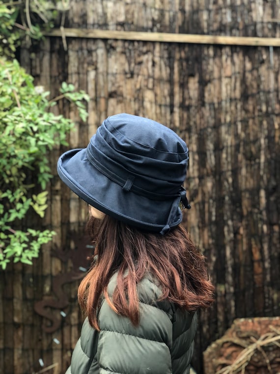Ladies Wax Cotton Outdoor Waterproof Rain Walking Casual Hat 