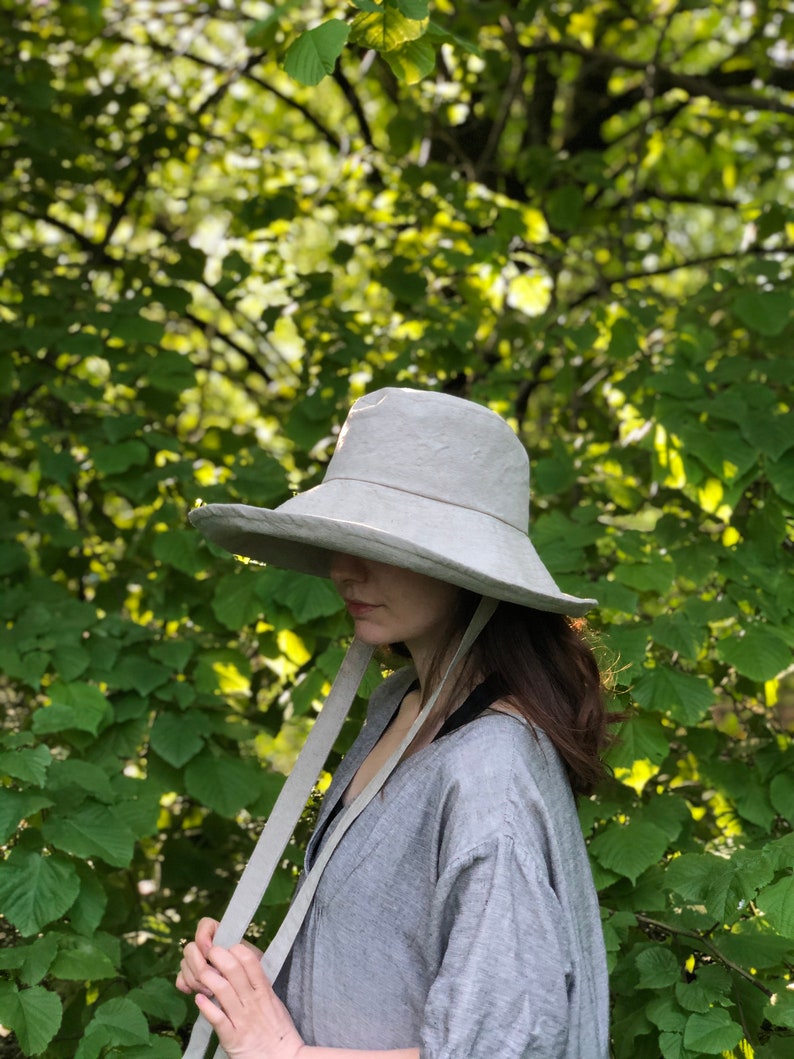 Natural Linen Anna Sunhat-large brimmed sun hat, linen hat, garden hat, foldable hat, sun protection hat, extra large hat, small hat image 6