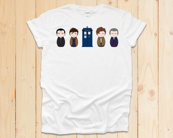 Doctor Who TV Series Comic Art Doctor Navy Adult T-Shirt NEW UNWORN 