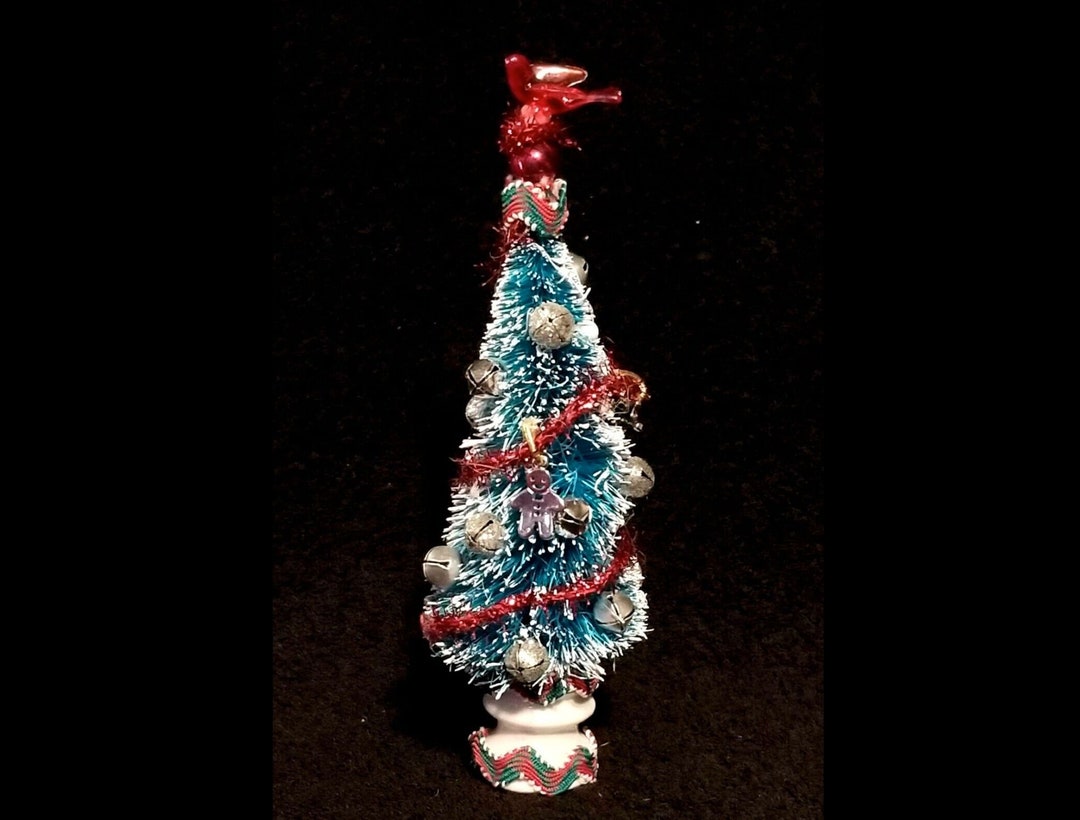 Ric Ric Tree Custom Bottle Brush Nostalgia Christmas Tree Embellished With Vintage ...