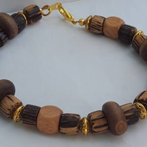 Wooden bead bracelet