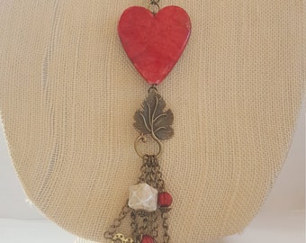 Gold key Heart necklace