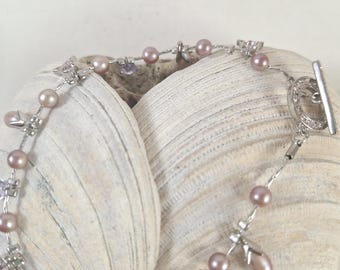 Dainty Pink Pearl Bracelet /Anklet