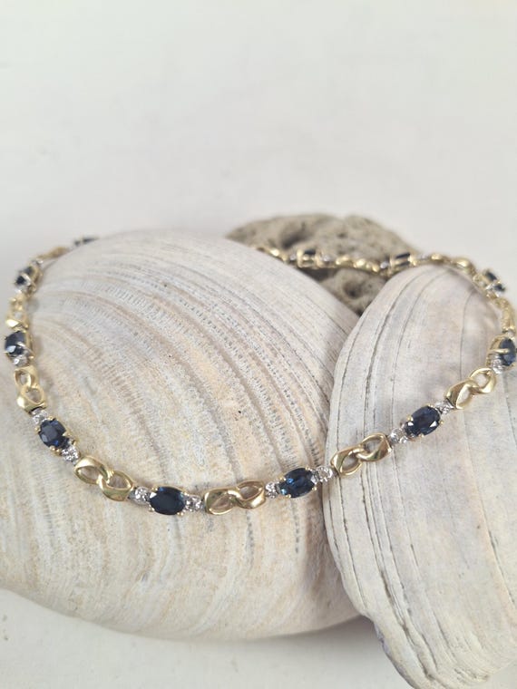 Infinity Link Sapphire Bracelet - image 1