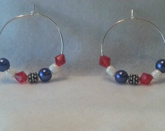 Red White and Blue ear wires